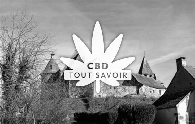 Village à Chatelperron avec feuille Cannabis CBD