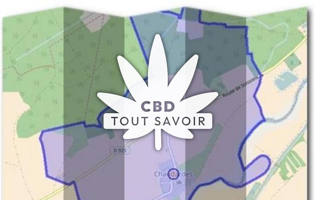 Village à Chaudardes avec feuille Cannabis CBD