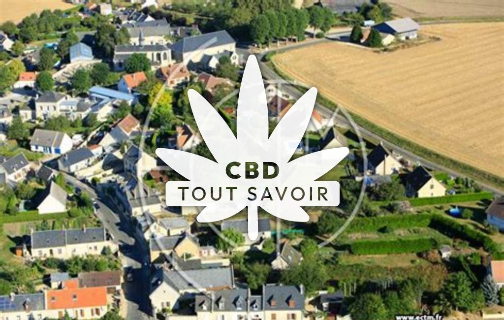 Village à Chaudun avec feuille Cannabis CBD