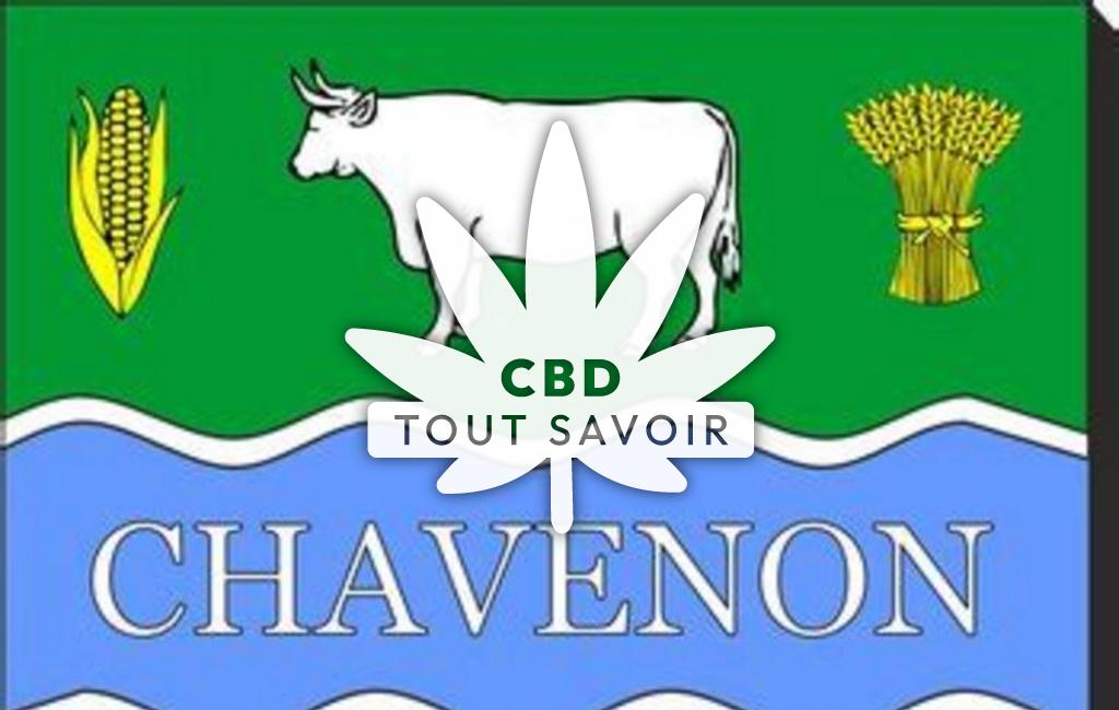 Village à Chavenon avec feuille Cannabis CBD