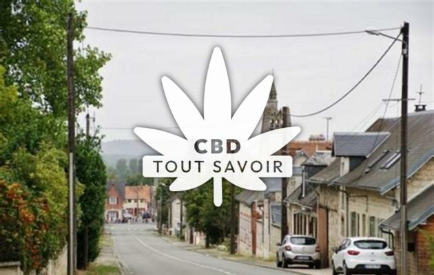 Village à Chavignon avec feuille Cannabis CBD