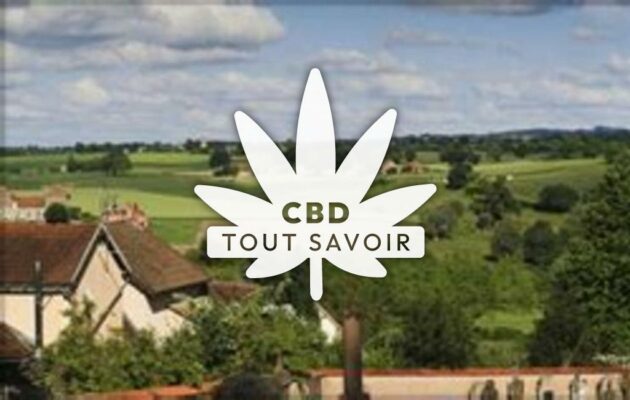 Village à Chavroches avec feuille Cannabis CBD