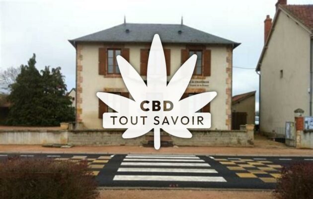 Village à Chazemais avec feuille Cannabis CBD