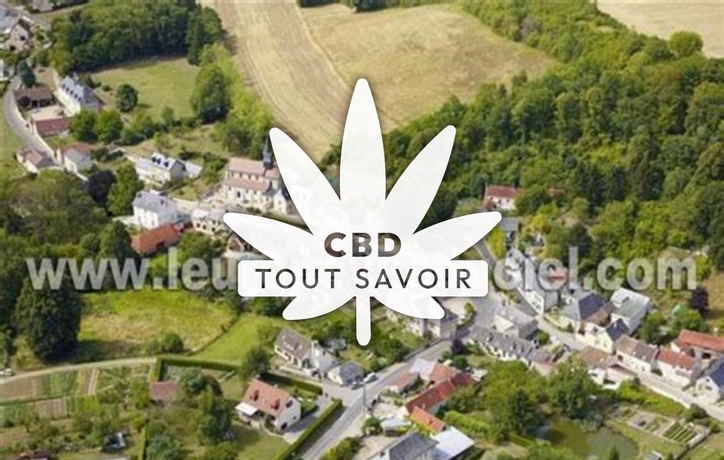 Village à Cheret avec feuille Cannabis CBD