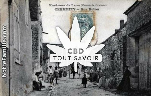 Village à Chermizy-Ailles avec feuille Cannabis CBD