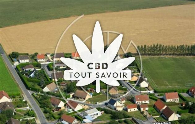 Village à Chery-les-Pouilly avec feuille Cannabis CBD