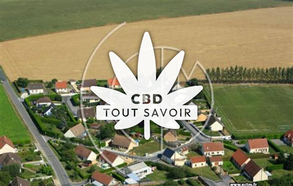 Village à Chery-les-Pouilly avec feuille Cannabis CBD