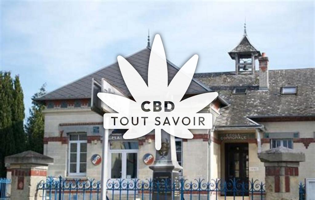 Village à Chevregny avec feuille Cannabis CBD