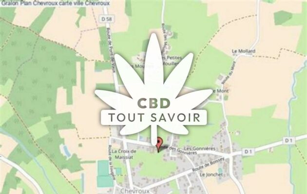 Village à Chevroux avec feuille Cannabis CBD