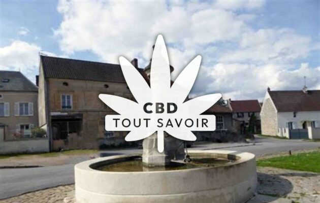 Village à Chezy-en-Orxois avec feuille Cannabis CBD