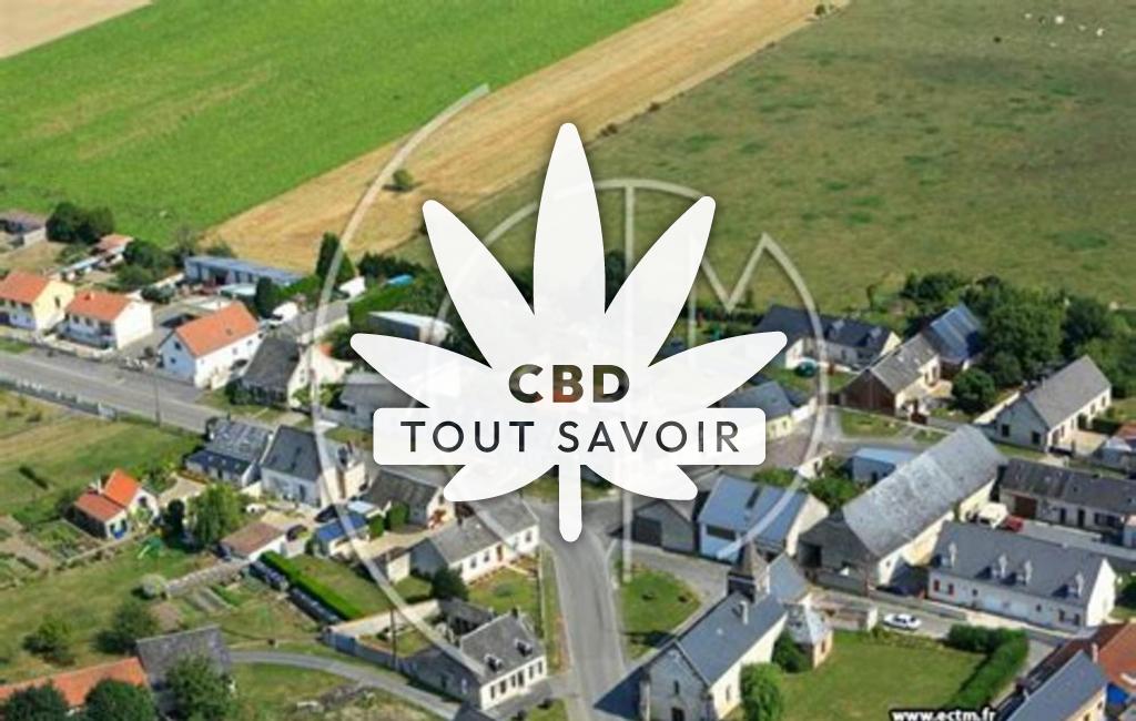 Village à Chivres-en-Laonnois avec feuille Cannabis CBD