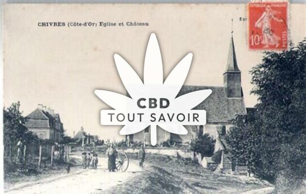 Village à Chivres-Val avec feuille Cannabis CBD