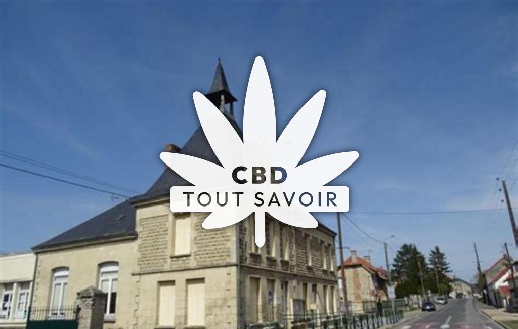 Village à Chivy-les-Etouvelles avec feuille Cannabis CBD