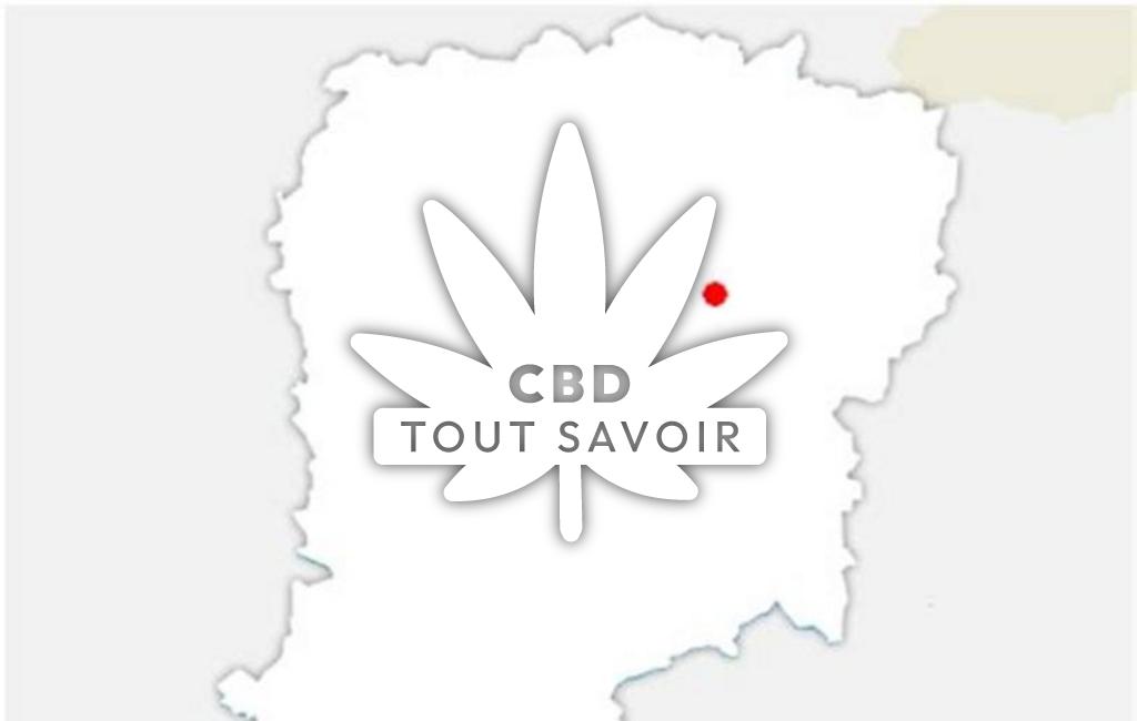 Village à Cilly avec feuille Cannabis CBD