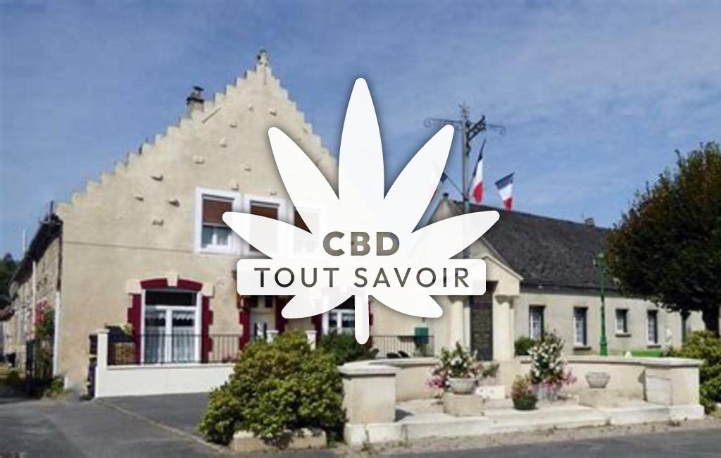 Village à Clacy-Et-Thierret avec feuille Cannabis CBD