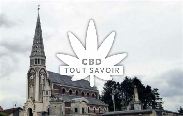 Village à Clastres avec feuille Cannabis CBD