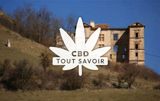 Village à Clumanc avec feuille Cannabis CBD