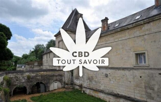 Village à Coeuvres-Et-Valsery avec feuille Cannabis CBD