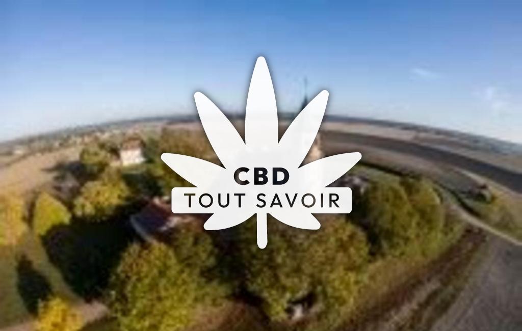 Village à Cognat-Lyonne avec feuille Cannabis CBD