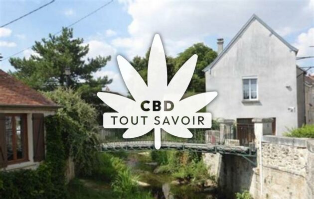 Village à Coincy avec feuille Cannabis CBD