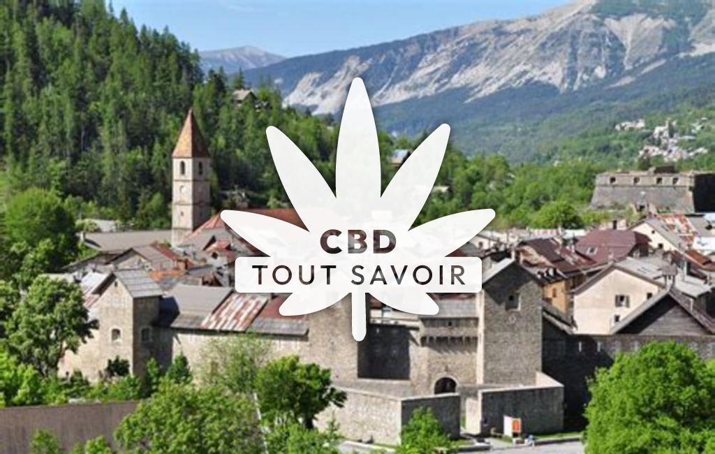 Village à Colmars avec feuille Cannabis CBD