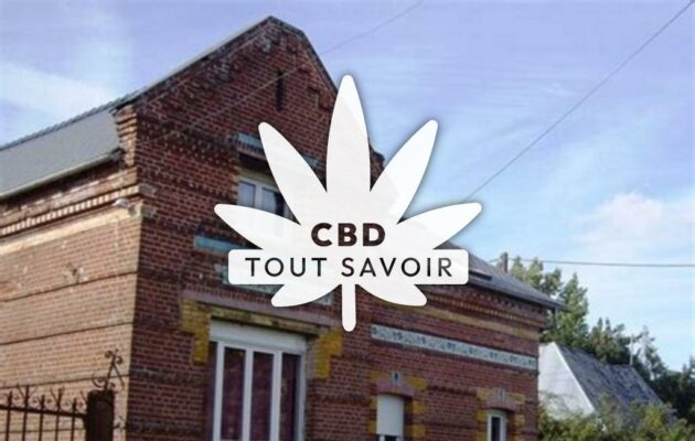 Village à Colonfay avec feuille Cannabis CBD