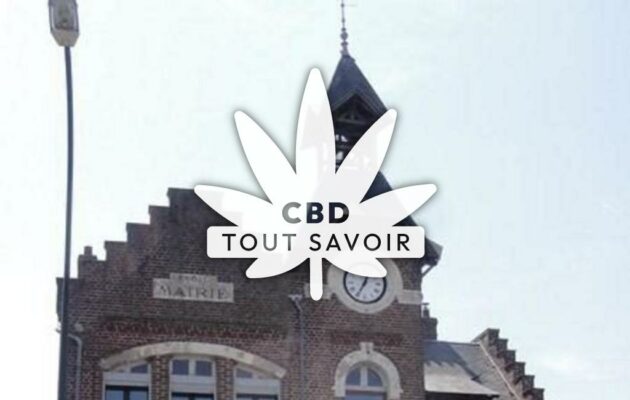 Village à Commenchon avec feuille Cannabis CBD