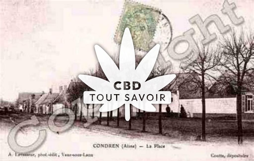 Village à Condren avec feuille Cannabis CBD