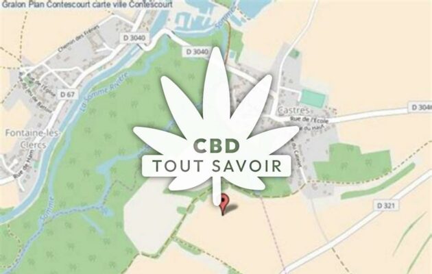 Village à Contescourt avec feuille Cannabis CBD