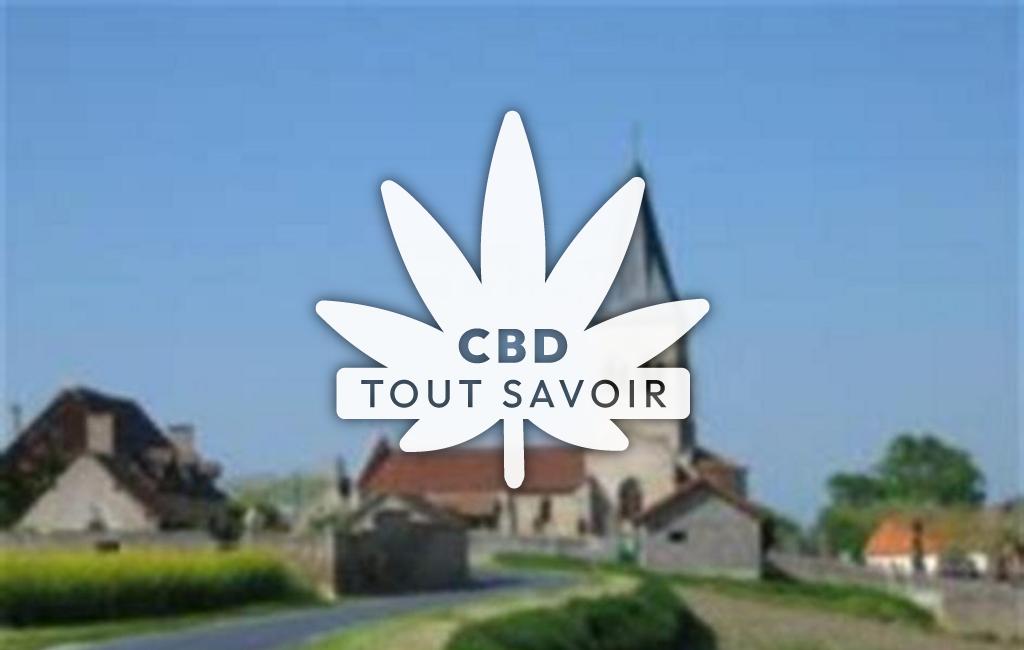 Village à Contigny avec feuille Cannabis CBD