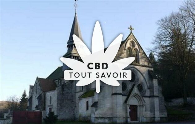 Village à Corcy avec feuille Cannabis CBD