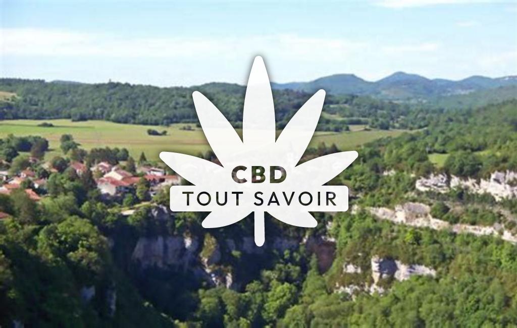 Village à Corveissiat avec feuille Cannabis CBD