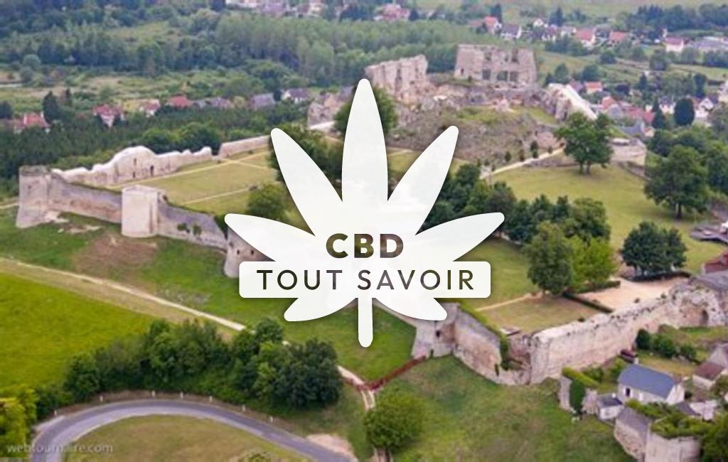 Village à Coucy-la-Ville avec feuille Cannabis CBD