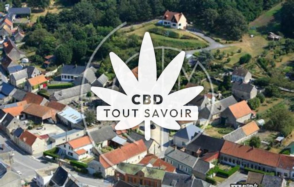 Village à Coucy-les-Eppes avec feuille Cannabis CBD