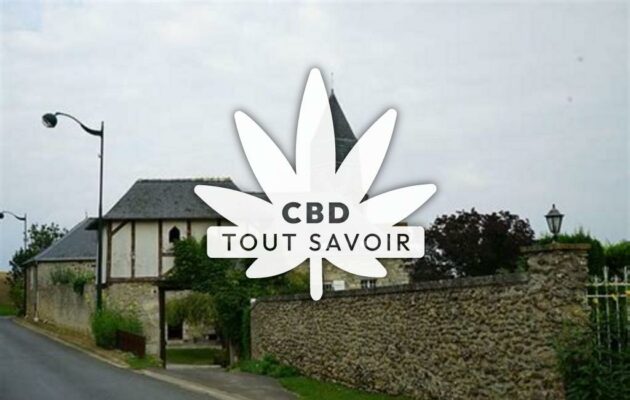 Village à Coulonges-Cohan avec feuille Cannabis CBD