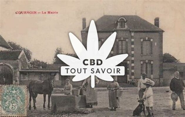 Village à Courboin avec feuille Cannabis CBD