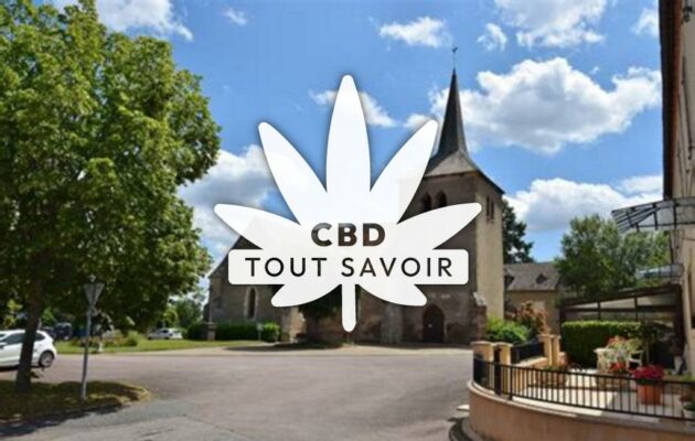 Village à Courcais avec feuille Cannabis CBD