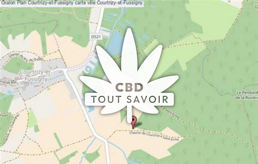 Village à Courtrizy-Et-Fussigny avec feuille Cannabis CBD