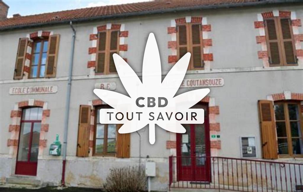 Village à Coutansouze avec feuille Cannabis CBD