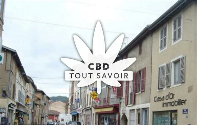 Village à Couzon avec feuille Cannabis CBD