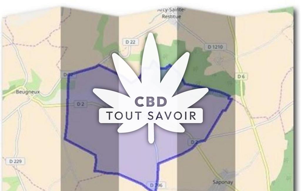 Village à Cramaille avec feuille Cannabis CBD