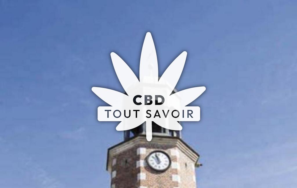 Village à Crecy-sur-Serre avec feuille Cannabis CBD