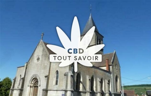 Village à Crezancy avec feuille Cannabis CBD