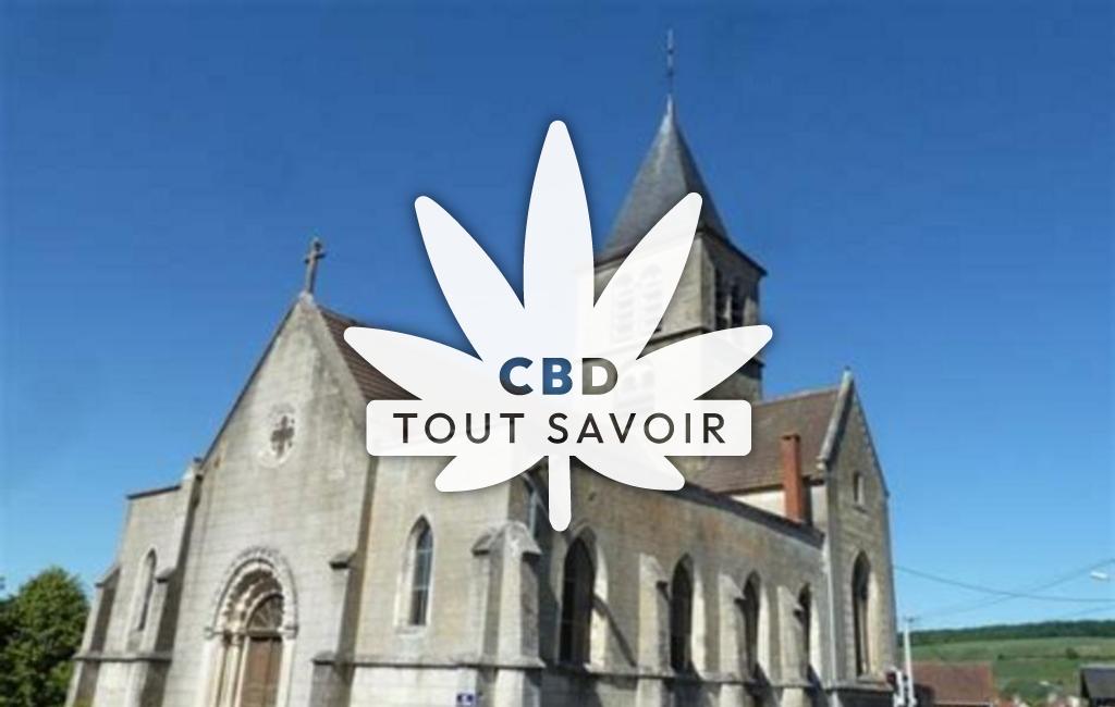 Village à Crezancy avec feuille Cannabis CBD