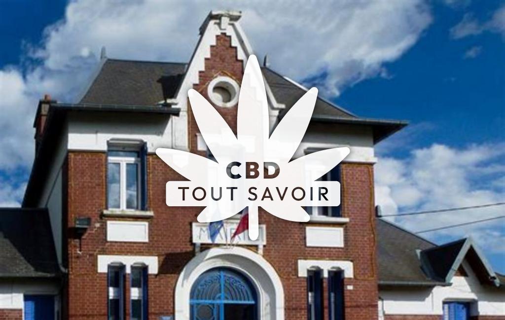 Village à Croix-Fonsomme avec feuille Cannabis CBD