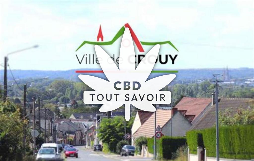 Village à Crouy avec feuille Cannabis CBD