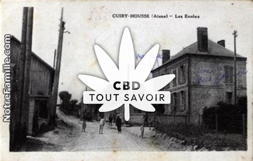 Village à Cuiry-Housse avec feuille Cannabis CBD