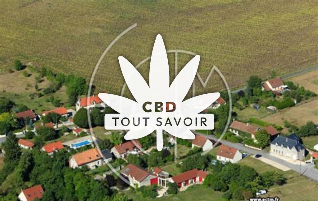 Village à Cuiry-les-Chaudardes avec feuille Cannabis CBD