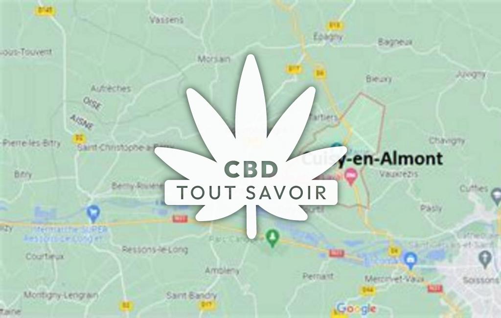 Village à Cuisy-en-Almont avec feuille Cannabis CBD