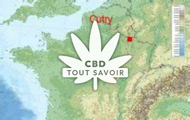 Village à Cutry avec feuille Cannabis CBD